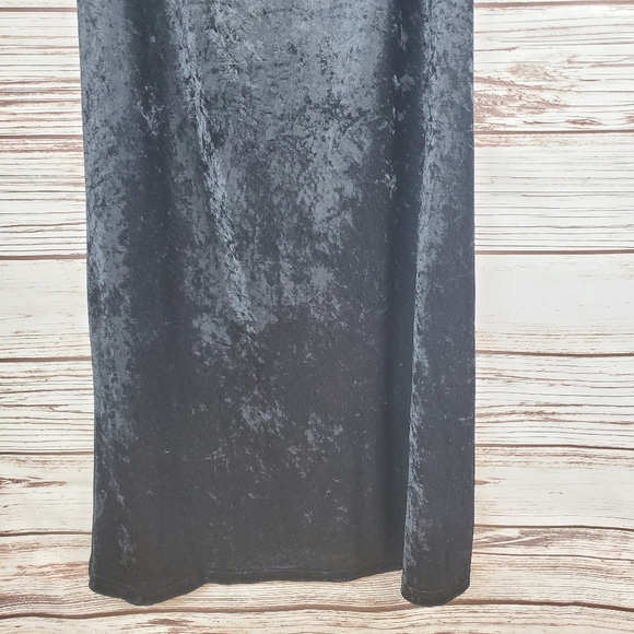 Super Low Fat Womens Small Vintage Hot Topic Black Crushed Velvet Maxi Skirt #66 - Picture 6 of 8